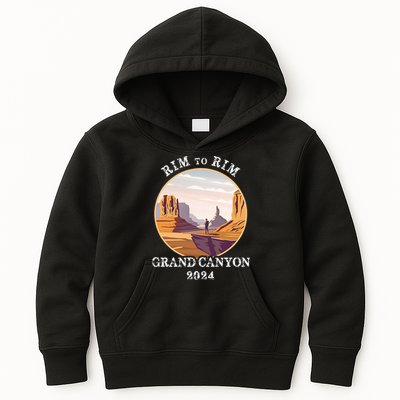 South Rim To North Rim Grand Canyon National Park Hiking Kids Hoodie