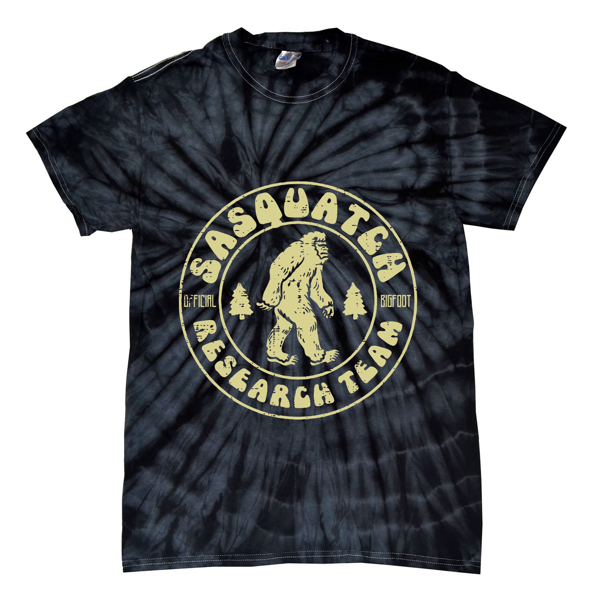 Sasquatch Research Team Funny Bigfoot Yeti Tie-Dye T-Shirt