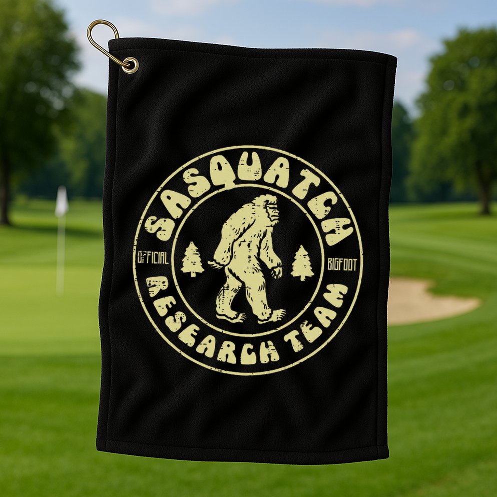 Sasquatch Research Team Funny Bigfoot Yeti Golf Towel