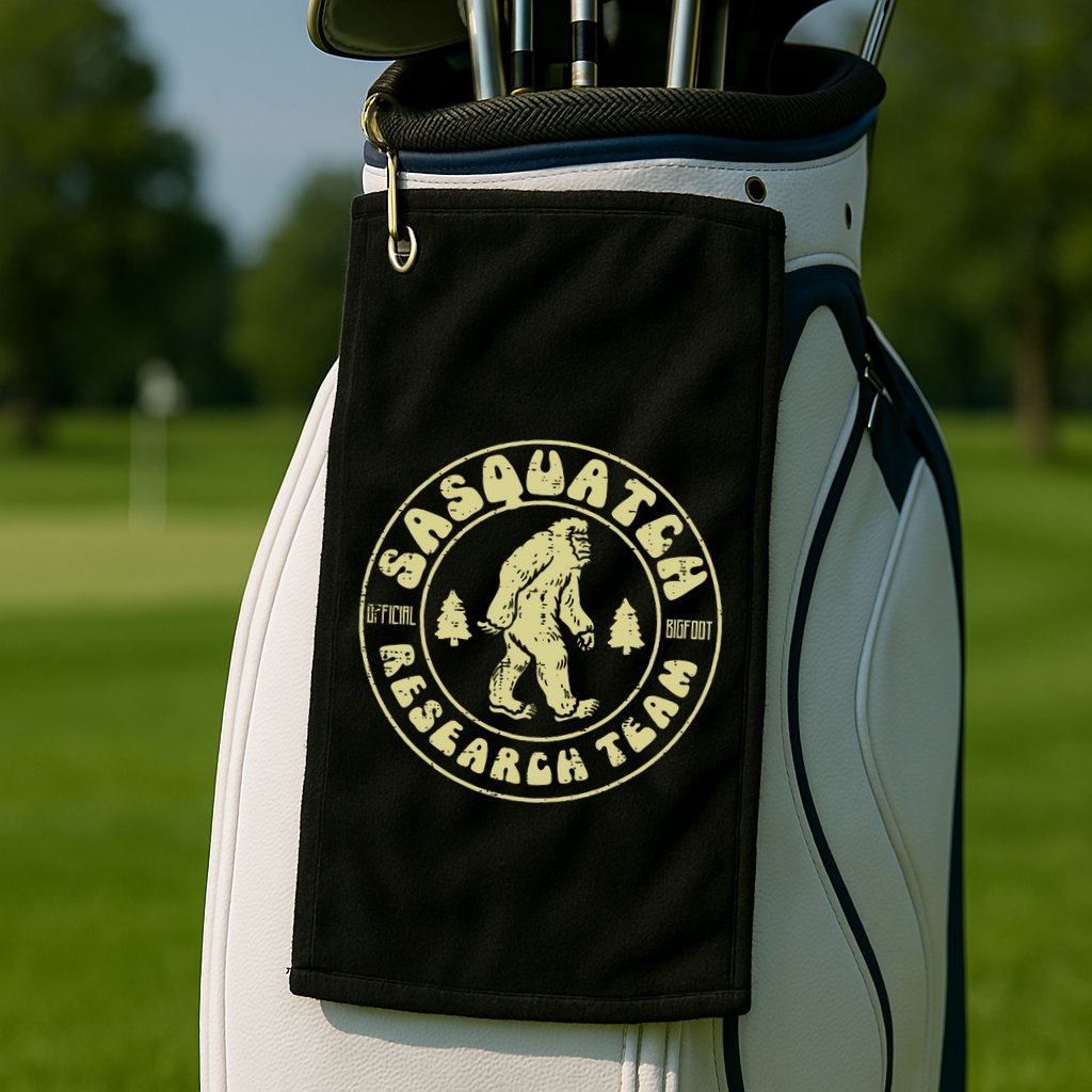 Sasquatch Research Team Funny Bigfoot Yeti Golf Towel