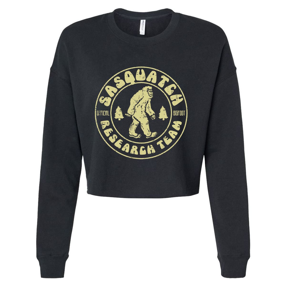 Sasquatch Research Team Funny Bigfoot Yeti Cropped Pullover Crew