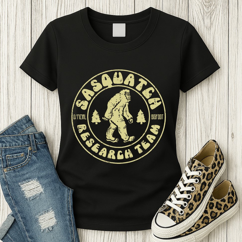 Sasquatch Research Team Funny Bigfoot Yeti Womens T-Shirt