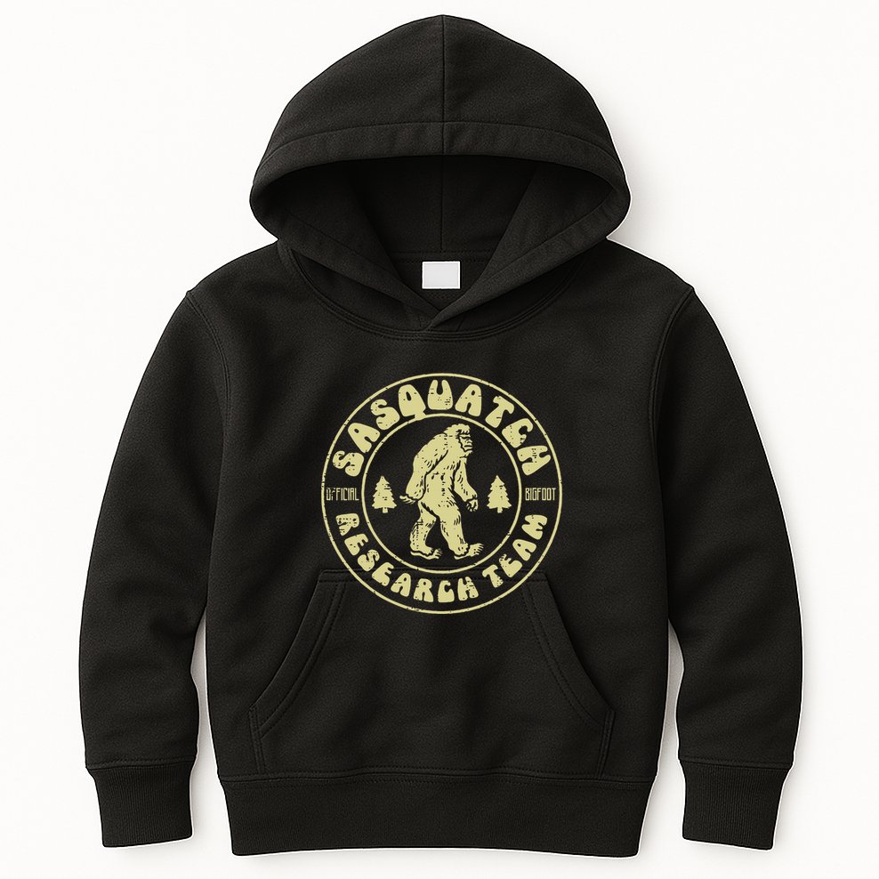 Sasquatch Research Team Funny Bigfoot Yeti Kids Hoodie