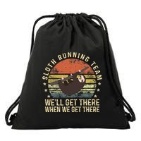 Sloth Running Team Funny Lazy Sloth Lover Gifts Vintage Drawstring Bag
