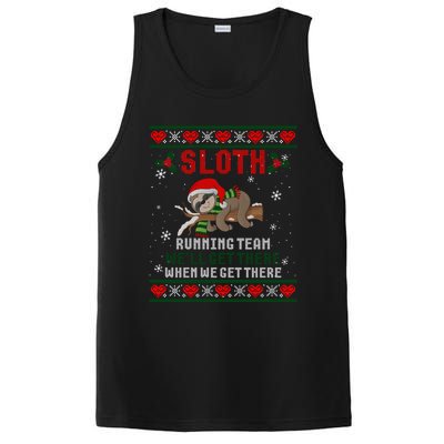 Sloth Running Team We'll Get There Ugly Christmas Sweater Cute Gift PosiCharge Competitor Tank