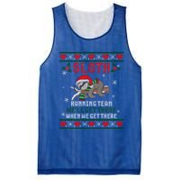 Sloth Running Team We'll Get There Ugly Christmas Sweater Cute Gift Mesh Reversible Basketball Jersey Tank