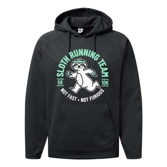 Sloth Running Team Not Fast Not Furious Performance Fleece Hoodie