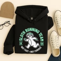 Sloth Running Team Not Fast Not Furious Hoodie