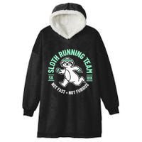 Sloth Running Team Not Fast Not Furious Hooded Wearable Blanket