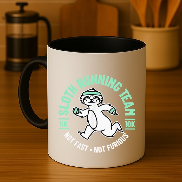 Sloth Running Team Not Fast Not Furious Mug