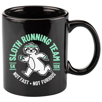 Sloth Running Team Not Fast Not Furious 11oz C Handle Ceramic Mug
