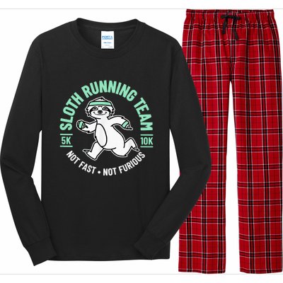 Sloth Running Team Not Fast Not Furious Long Sleeve Pajama Set