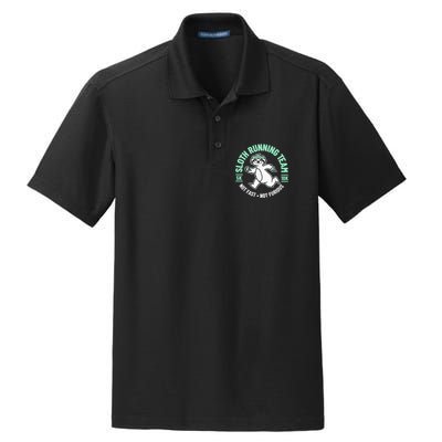 Sloth Running Team Not Fast Not Furious Dry Zone Grid Polo
