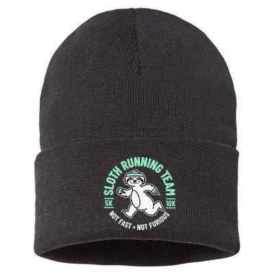 Sloth Running Team Not Fast Not Furious Sustainable Knit Beanie