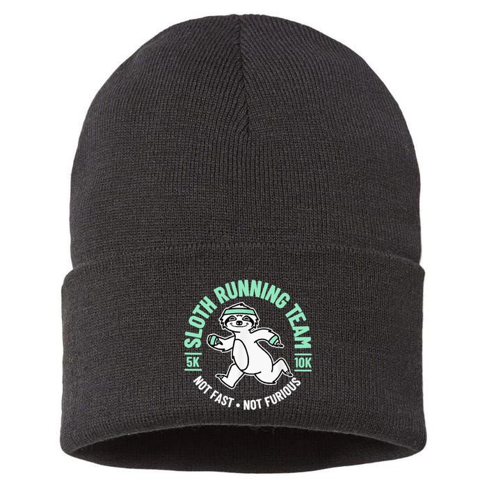 Sloth Running Team Not Fast Not Furious Sustainable Knit Beanie