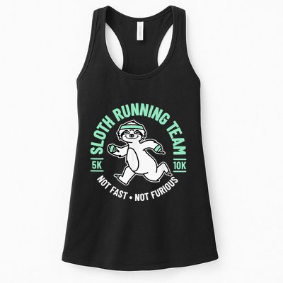 Sloth Running Team Not Fast Not Furious Womens Tank Top