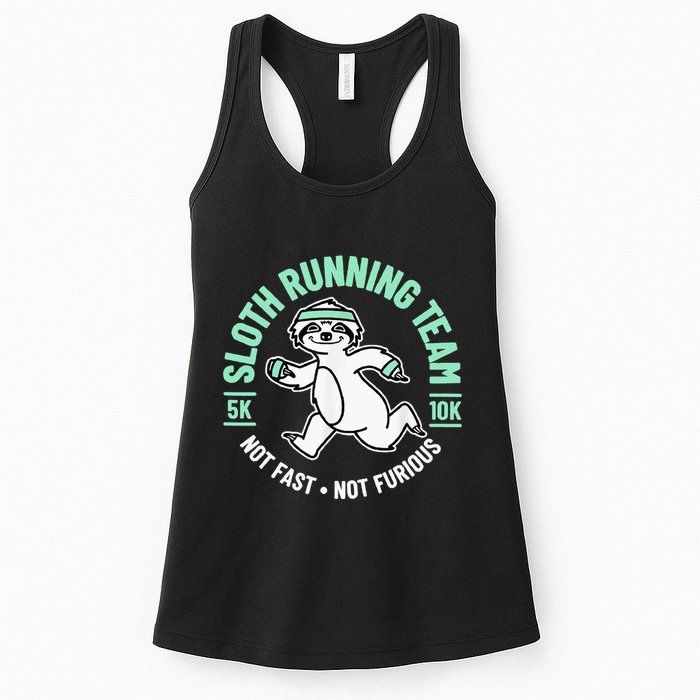 Sloth Running Team Not Fast Not Furious Womens Tank Top