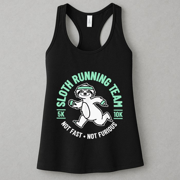 Sloth Running Team Not Fast Not Furious Womens Tank Top