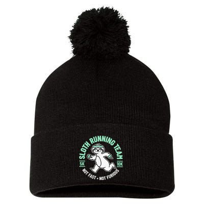 Sloth Running Team Not Fast Not Furious Pom Pom 12in Knit Beanie