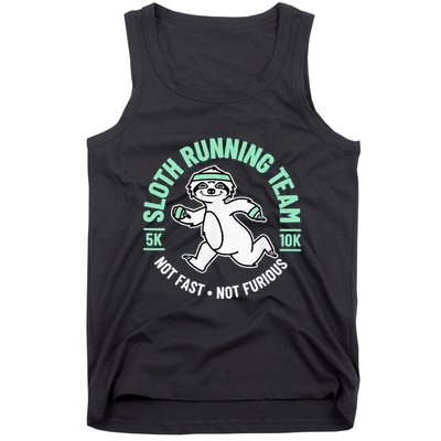 Sloth Running Team Not Fast Not Furious Tank Top