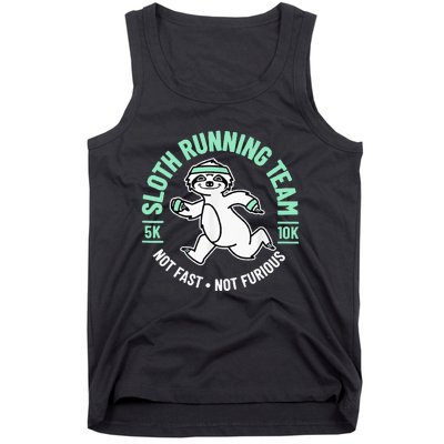 Sloth Running Team Not Fast Not Furious Tank Top