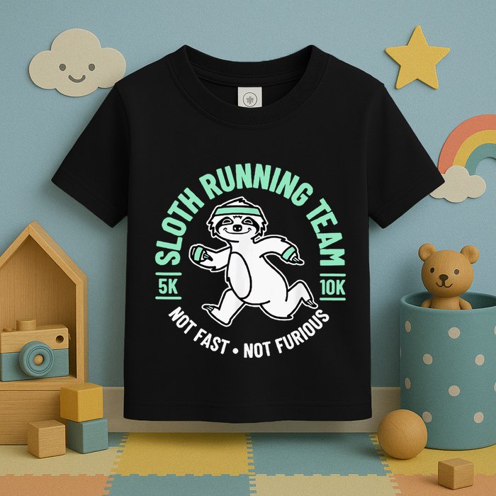Sloth Running Team Not Fast Not Furious Toddler T-Shirt