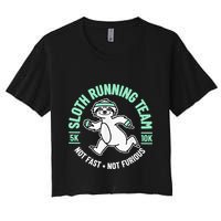Sloth Running Team Not Fast Not Furious Crop Top
