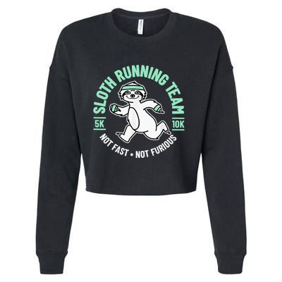 Sloth Running Team Not Fast Not Furious Cropped Pullover Crew