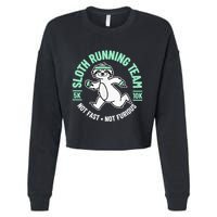 Sloth Running Team Not Fast Not Furious Cropped Pullover Crew