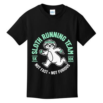 Sloth Running Team Not Fast Not Furious Kids T-Shirt