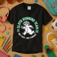 Sloth Running Team Not Fast Not Furious Kids T-Shirt