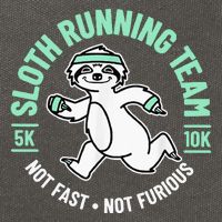 Sloth Running Team Not Fast Not Furious Cotton Canvas Backpack