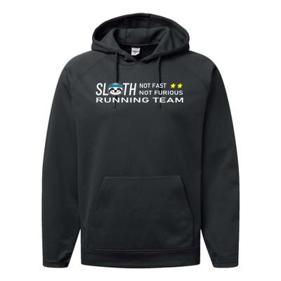 Sloth Running Team Not Fast Not Furious Performance Fleece Hoodie