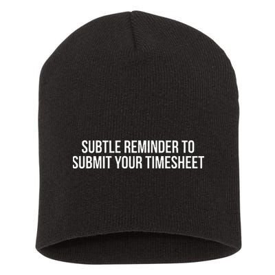 Subtle Reminder To Submit Your Timesheet Funny Hr Gift Short Acrylic Beanie