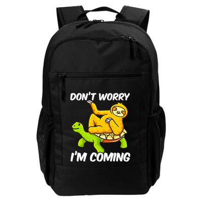 Sloth Riding Turtle Tortoise Sloth Lovers Daily Commute Backpack