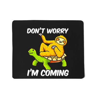 Sloth Riding Turtle Tortoise Sloth Lovers Mousepad