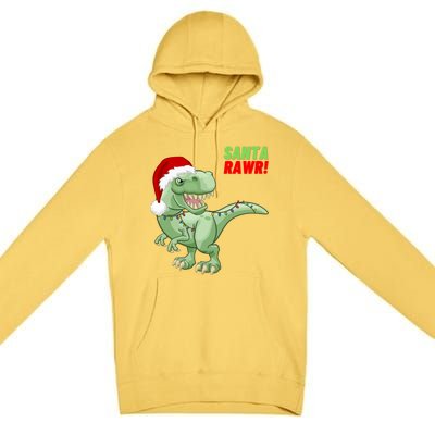 Santa Rawr! Tee Fa Ra Rawr Dinosaur Tgiftrex Christmas Gift Premium Pullover Hoodie