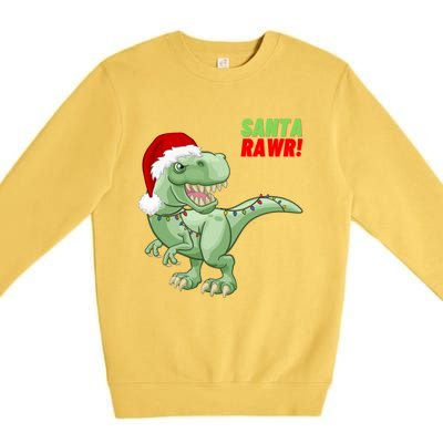 Santa Rawr! Tee Fa Ra Rawr Dinosaur Tgiftrex Christmas Gift Premium Crewneck Sweatshirt