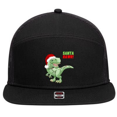 Santa Rawr! Tee Fa Ra Rawr Dinosaur Tgiftrex Christmas Gift 7 Panel Mesh Trucker Snapback Hat