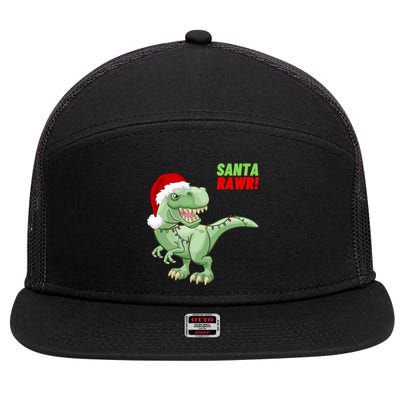 Santa Rawr! Tee Fa Ra Rawr Dinosaur Tgiftrex Christmas Gift 7 Panel Mesh Trucker Snapback Hat