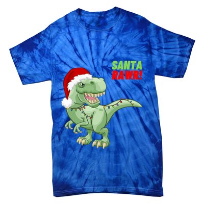 Santa Rawr! Tee Fa Ra Rawr Dinosaur Tgiftrex Christmas Gift Tie-Dye T-Shirt