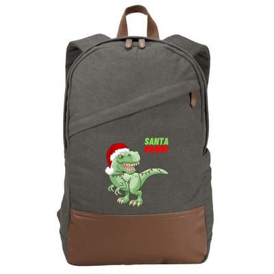 Santa Rawr! Tee Fa Ra Rawr Dinosaur Tgiftrex Christmas Gift Cotton Canvas Backpack