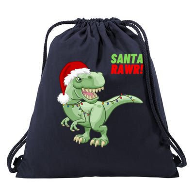 Santa Rawr! Tee Fa Ra Rawr Dinosaur Tgiftrex Christmas Gift Drawstring Bag