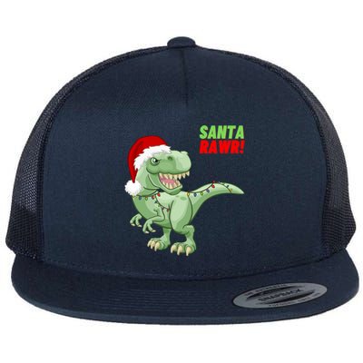 Santa Rawr! Tee Fa Ra Rawr Dinosaur Tgiftrex Christmas Gift Flat Bill Trucker Hat