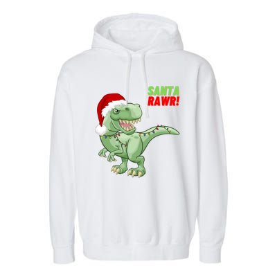 Santa Rawr! Tee Fa Ra Rawr Dinosaur Tgiftrex Christmas Gift Garment-Dyed Fleece Hoodie