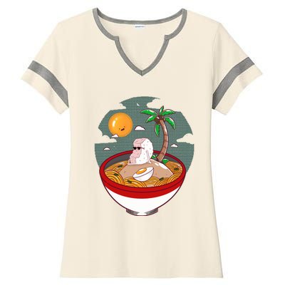 Summer Ramen Tropical Inspired Design For The Ultimate Beach Vibes Ladies Halftime Notch Neck Tee