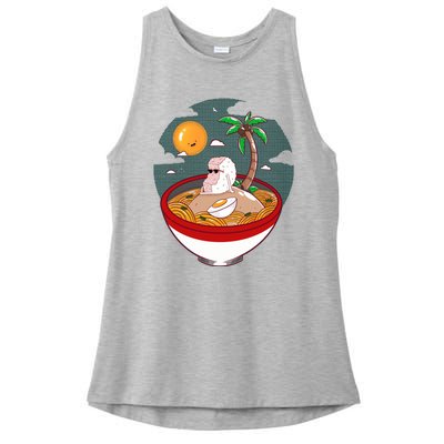 Summer Ramen Tropical Inspired Design For The Ultimate Beach Vibes Ladies PosiCharge Tri-Blend Wicking Tank