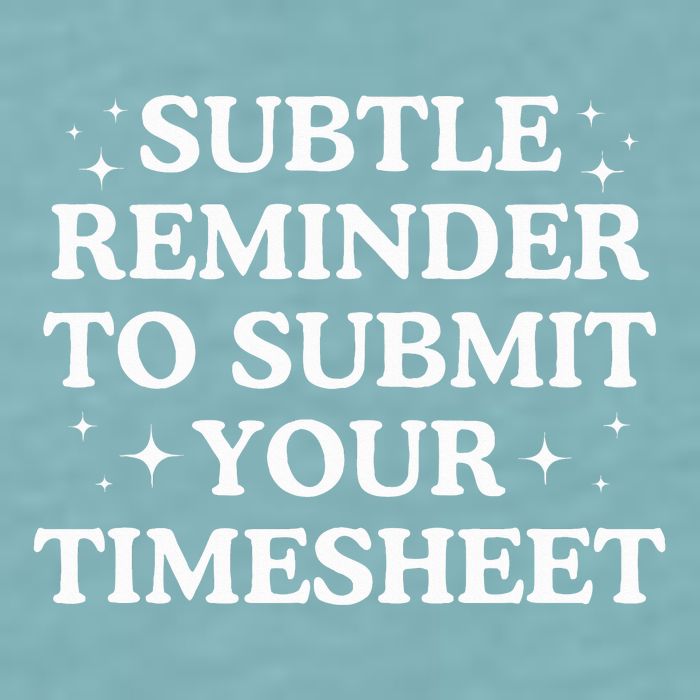Subtle Reminder To Submit Your Timesheet Funny Hr Sueded Cloud Jersey T-Shirt