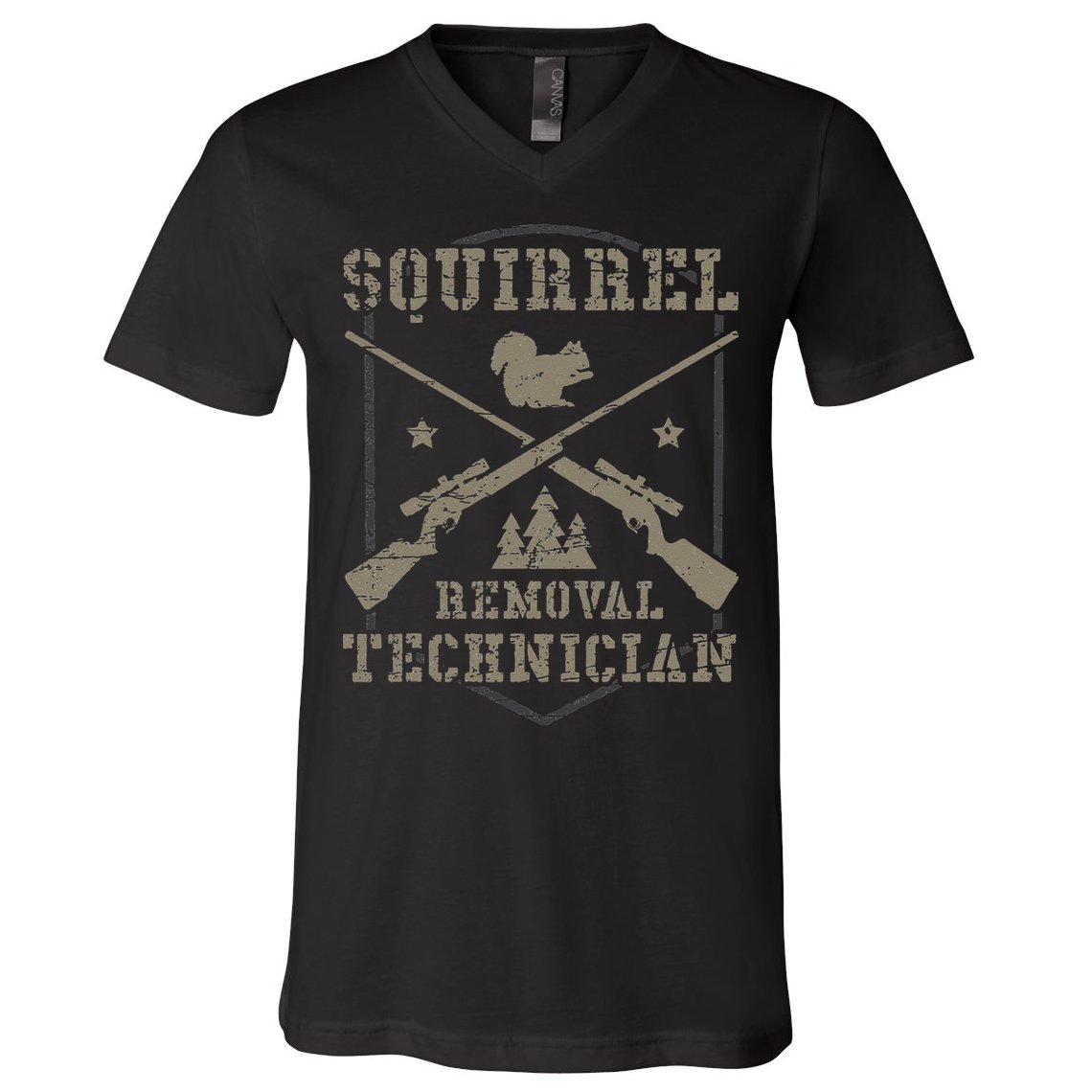 Squirrel Removal Technician Squirrel Hunting Squirrel Hunter  V-Neck T-Shirt