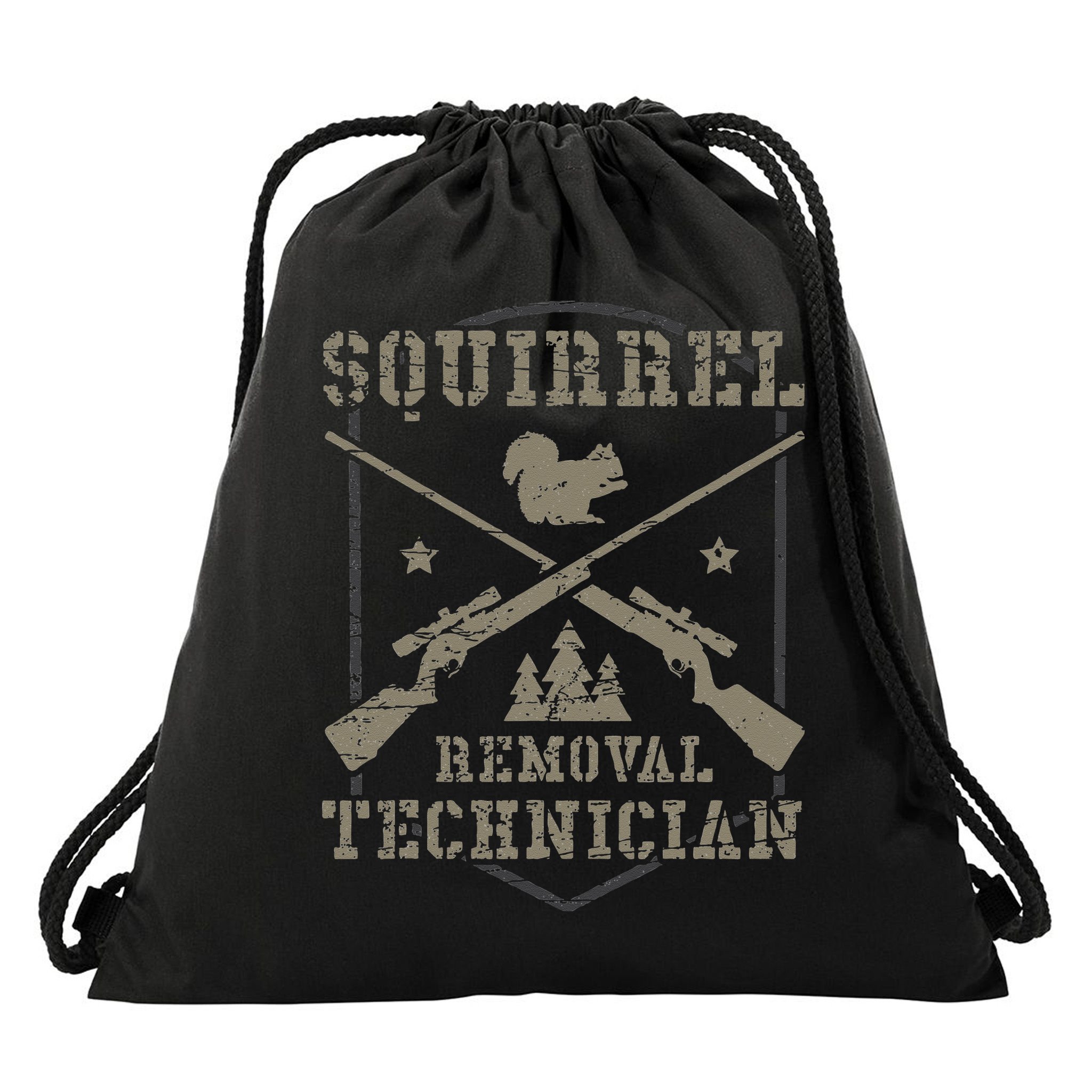 Squirrel Removal Technician Squirrel Hunting Squirrel Hunter  Drawstring Bag